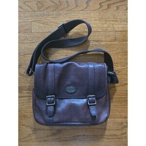 Vintage Fossil Brown Leather Large Messenger Cross Body Bag